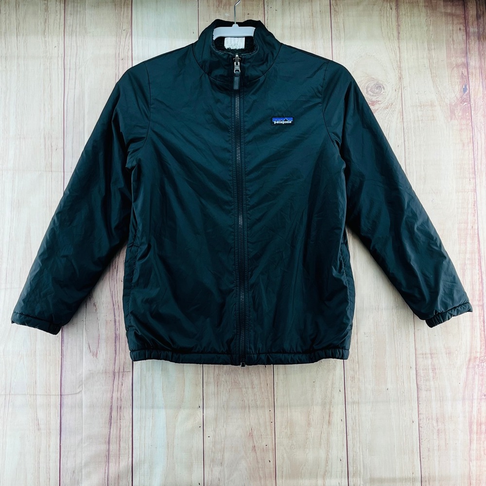 Patagonia Kids Reversible Fleece Lined Everyday Jacket Black Size XL 14
